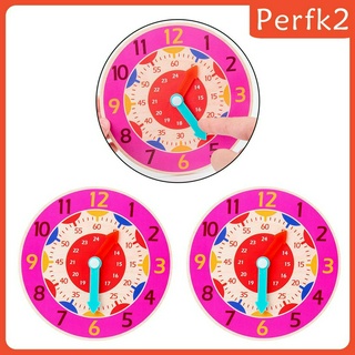 2 Piece Montessori Wooden Clock Toy Teaching Aids Toys for Kids Preschool