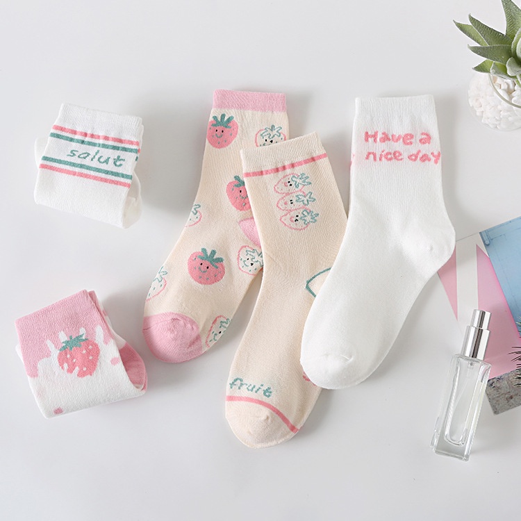 Combo 5 đôi tất vớ nữ cổ ngắn - vớ nữ cổ ngắn phong cách Nhật Hàn đáng yêu N1