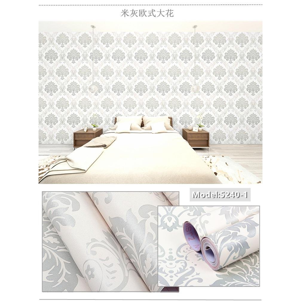 Giấy dán tường phòng ngủ 3d 10m hoa văn đẹp có keo sẵn giá rẻ ovivi