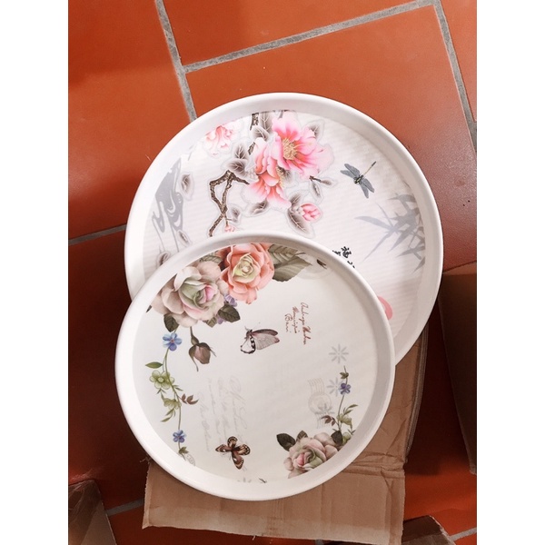 Đĩa phíp tròn có vân chống trơn trượt loại dày đẹp bày hoa quả, đựng đồ ăn... đủ kích thước anhduonghomekit