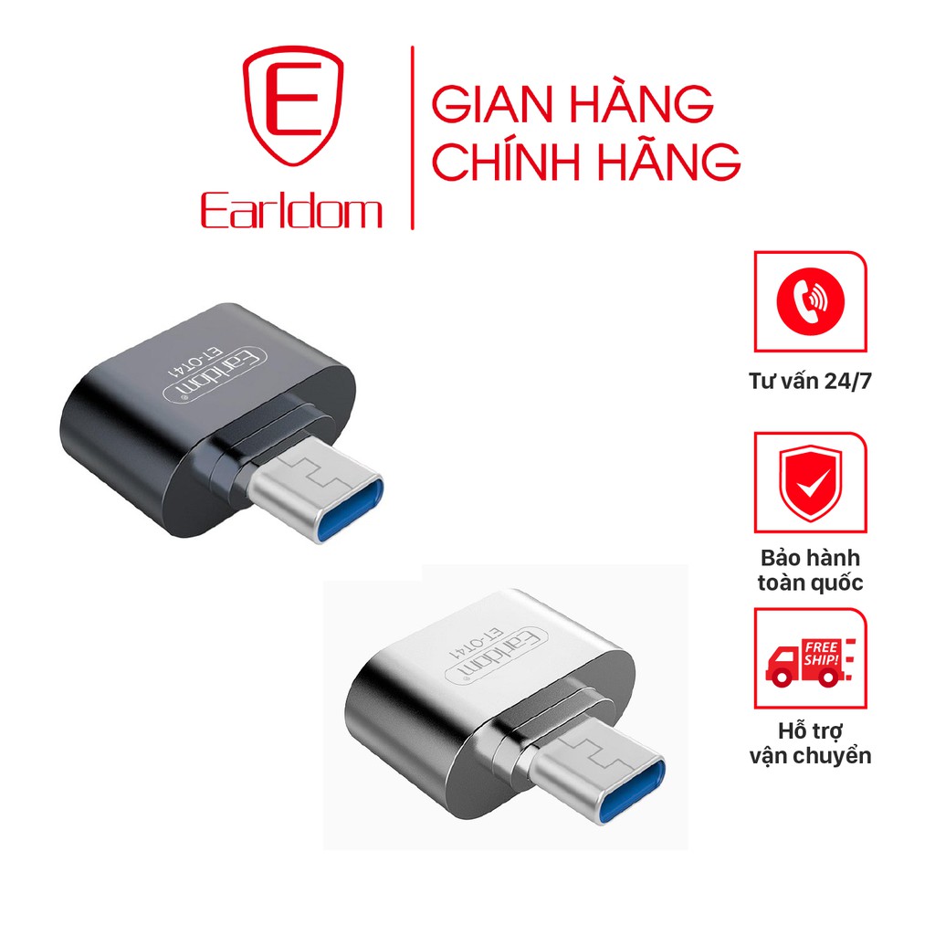 Jack chuyển đổi chân Type-C sang cổng USB Earldom OT-41 chính hãng