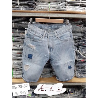QUẦN SHORT JEAN NAM RÁCH VÁ PHONG CÁCH [An.Lee SHOP]