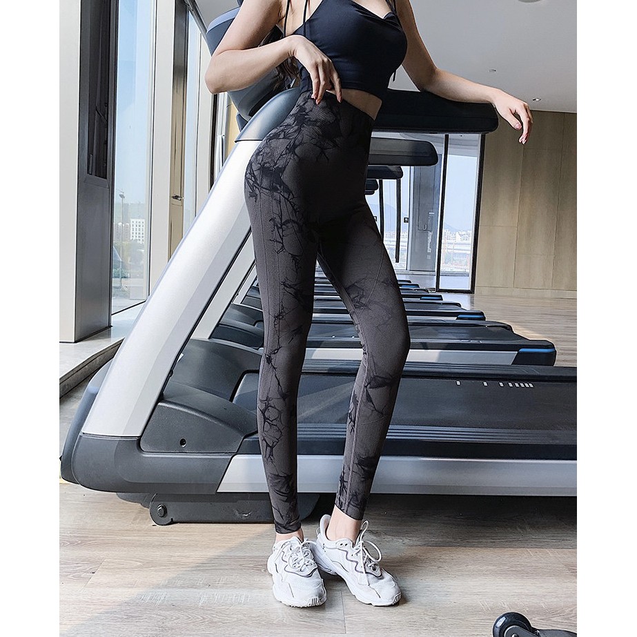 [DÒNG CAO CẤP] Quần Tập Gym Nữ Legging Chun Mông Màu Loang Cá Tính Tôn Dáng