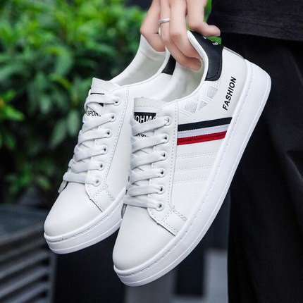 GIÀY THỂ THAO SNEAKER NAM CỔ THẤP TRẮNG KẺ SỌC NHẸ ÊM G 137 | BigBuy360 - bigbuy360.vn