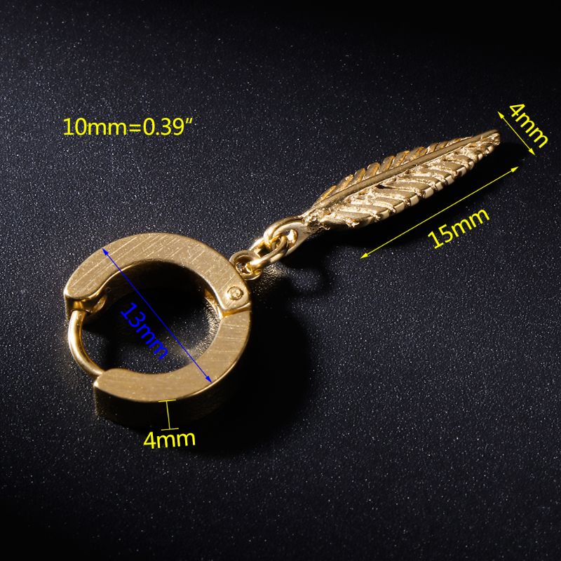 Bông Tai Dáng Dài Hình Lông Vũ Phong Cách Hàn Quốc