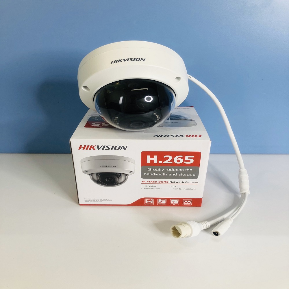 Camera IP Dome hồng ngoại 2.0 Megapixel HIKVISION DS-2CD1123G0-IUF Tích hợp Mic, Hỗ trợ Poe, Hình ảnh sắc nét -BH 2 năm
