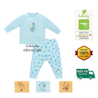 Bộ quần áo dài tay bé trai peptit Lullaby NH666P 0-4 tuổi siêu mềm mịn, thoáng khí, thấm hút mồ hôi tốt