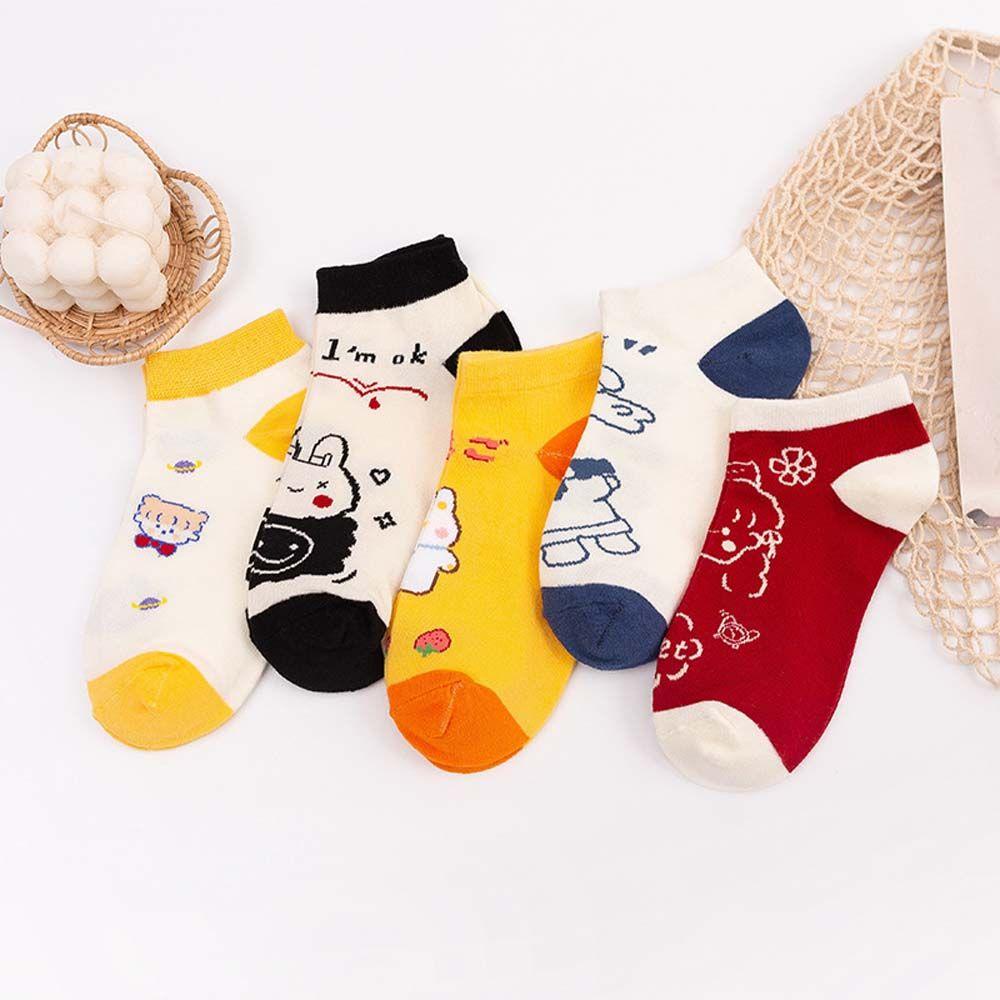 AROMA Tất Cotton Cổ Thấp Chống Trượt In Hình Thỏ Dễ Thương