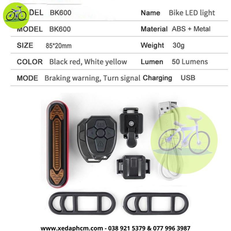 Đèn xi nhan xe đạp điều khiển không dây
