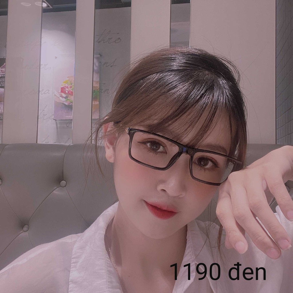 Gọng kính cận nam nữ cao cấp bền đẹp, Kính cận thời trang mắt vuông gọng nhựa dẻo 1190 | BigBuy360 - bigbuy360.vn