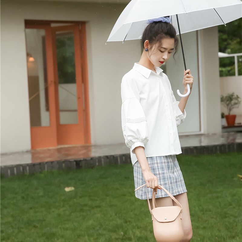 Áo sơ mi trắng nữ kiểu tay bồng xếp ly Chunxuu, phong cách trẻ trung chất liệu vải đẹp mềm mại - SP22