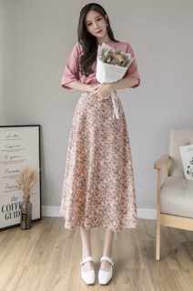Chân váy hoa ulzzang 🌸 [ HÌNH THẬT+CLIP, hàng QC]