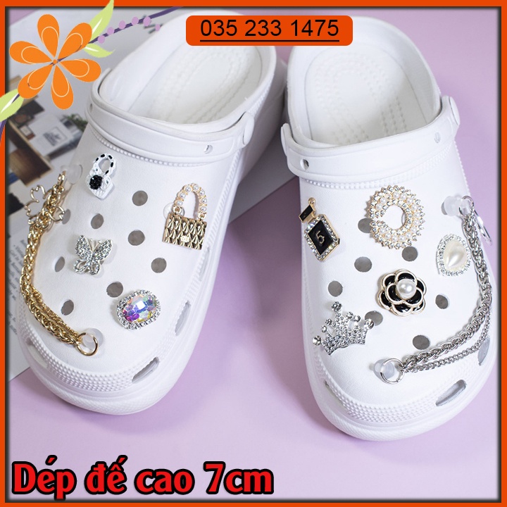 dép nữ thời trang , dép cross đính kèm phụ kiện trang trí  [A01]