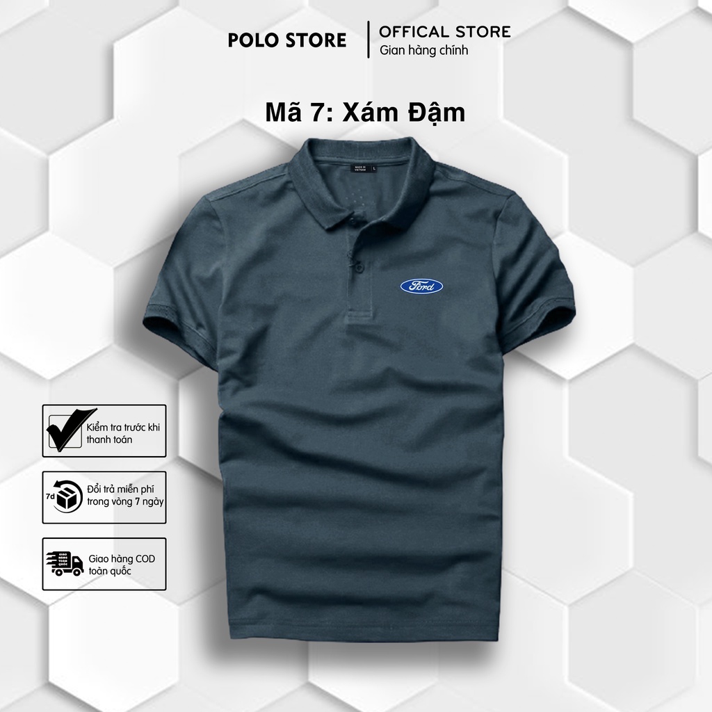 |LOGO THÊU| Áo thun Polo Ford Cao Cấp - Polo có cổ Logo Hãng Xe Ô tô nhiều màu Sang Trọng