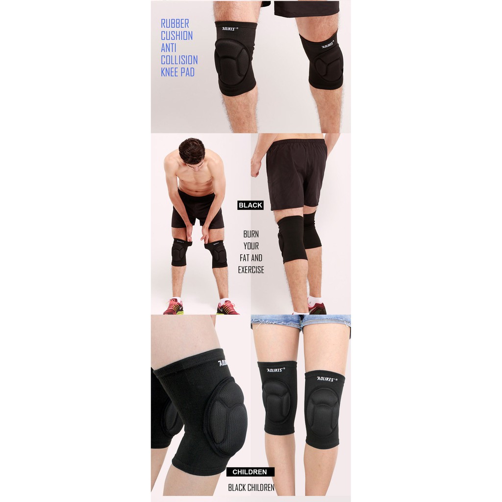 Đai miếng đệm bảo vệ đầu gối AOLIKES A-0217 đàn hồi thoáng khí Rubber cushion anti-collision knee pad