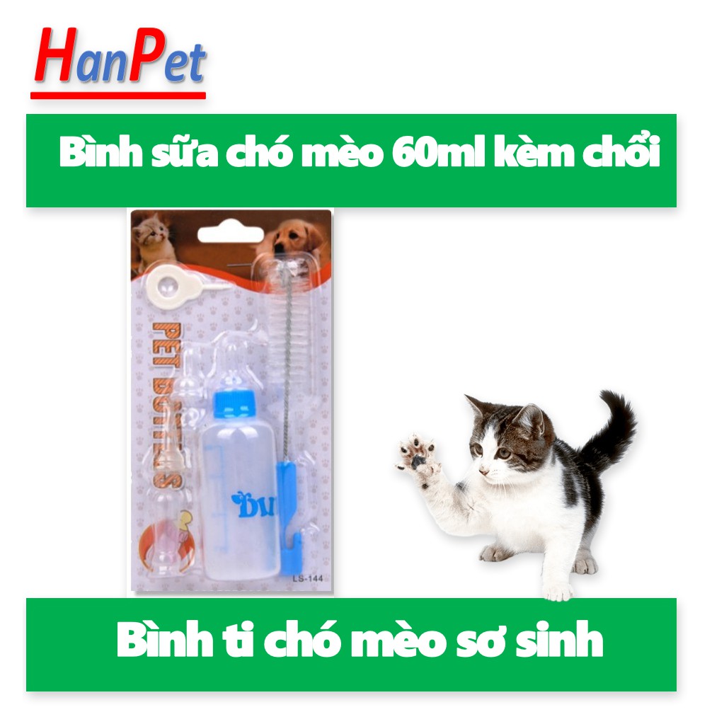 Hanpet.GV- BÌNH SỮA chó mèo ( 4711693) bình 150ml+120ml cho chó mèo- bình ti cho chó mèo sơ sinh