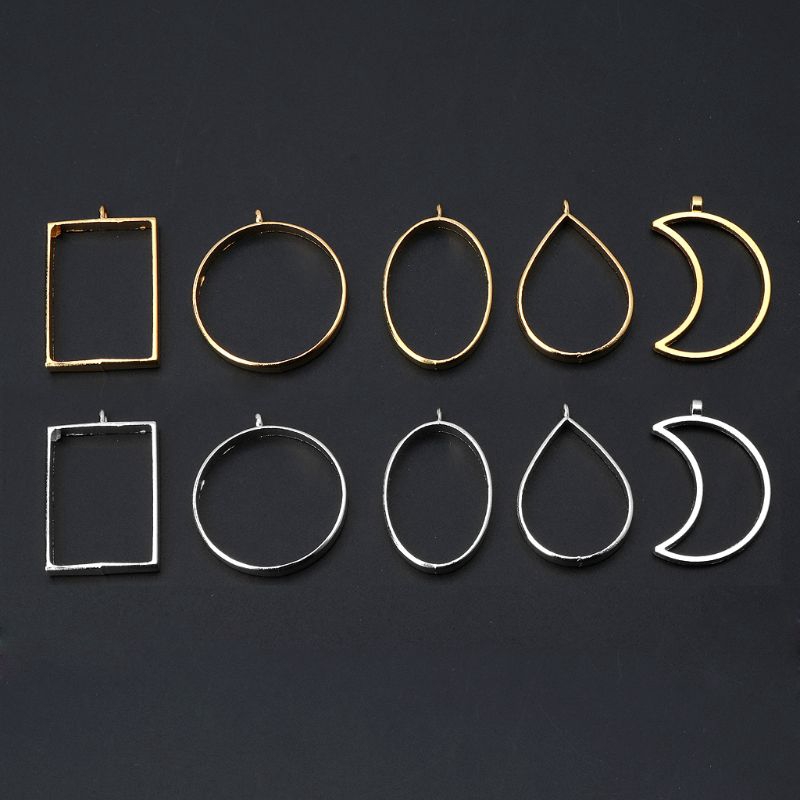 ✿INF✿10PcsFlower Resin Blank Frames Pendants Jewelry Making
