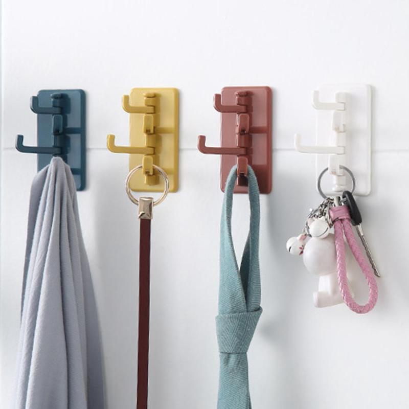 Móc Treo Đồ Dán Tường Bằng ABS Tự Dính Xoay Tiện Dụng Cho Nhà Bếp / Phòng Tắm