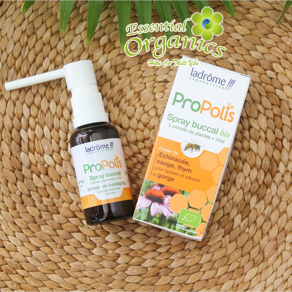 Xịt Họng Keo Ong Ladrôme Propolis 30ml - Pháp | Sử dụng cho bé 6t và người lớn | Viêm họng, giảm ho