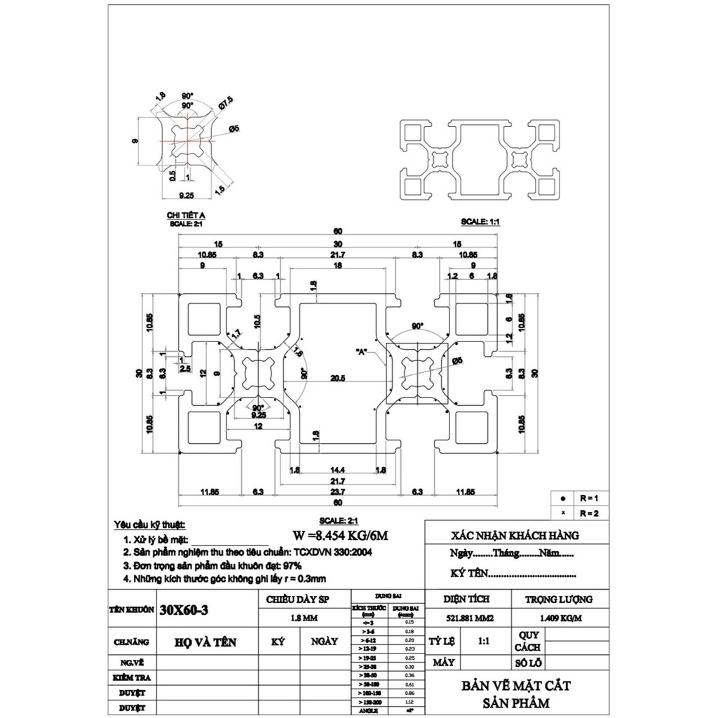 Nhôm định hình 3060