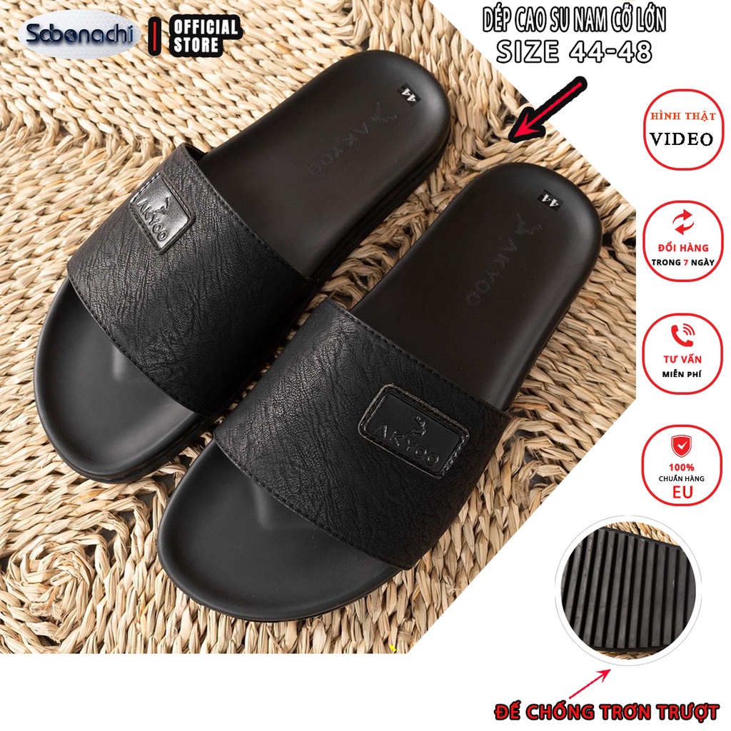 Giày Da Nam Bigsize 44 - 48 Quai Ngang Đế Cao Su Đẹp Mang Êm Chân Cho Bàn Chân Cỡ Bự