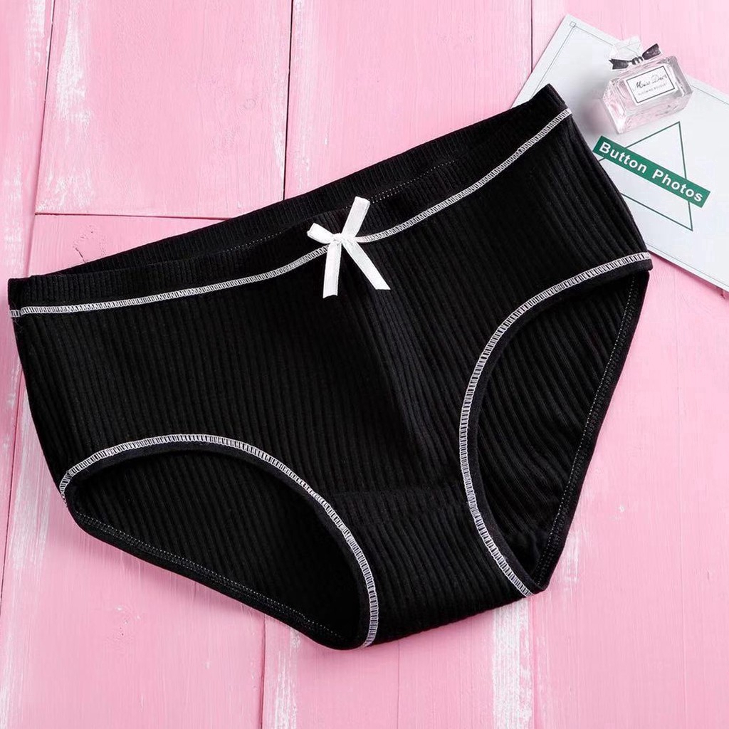 Quần Lót Cotton Không Lộ Đường May Thắt Nơ Màu Trơn Thời Trang Cho Phụ Nữ | BigBuy360 - bigbuy360.vn