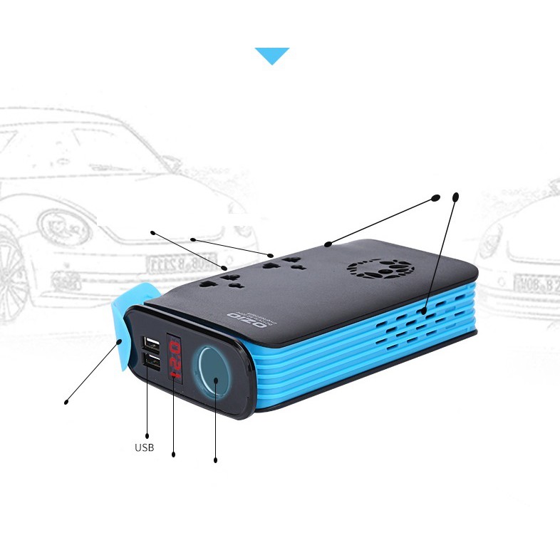 Bộ đổi điện ôtô DC 12V-24V sang AC 220V 200W