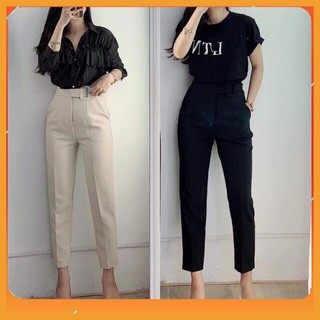 [Freeship - ảnh thật]__ Quần baggy vải đai ô vuông [ BSK]