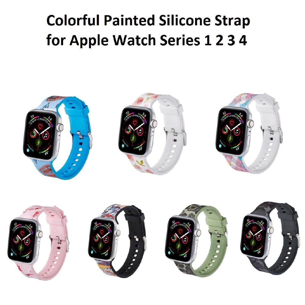 【Apple Watch Strap】 Dây đeo silicon nhiều màu cho đồng hồ thông minh Apple Watch Series 6 se 5 4 3 2 1