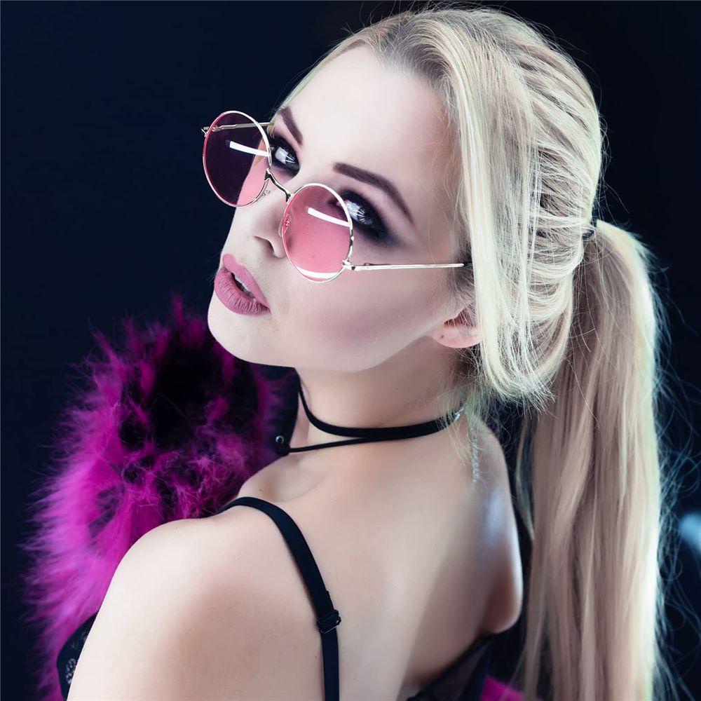 EUTUS Kính Mát Gọng Tròn Phong Cách Hippie Thời Trang Cho Nam Nữ