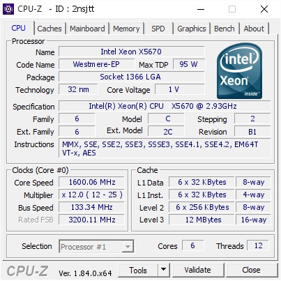 CPU intel Xeon X5670 6 nhân - 12 luồng