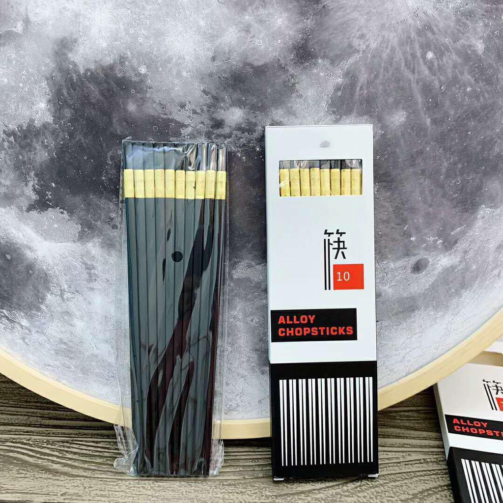 Bộ 10 đôi đũa nhựa cao cấp phong cách Nhật Bản dùng ăn cơm chịu nhiệt cao chống trơn tốt hơn gỗ phụ kiện bàn ăn Dimino