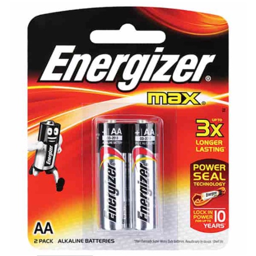 Pin 2A Energizer chính hãng (2 viên/vỉ) Max 1.5 V - dòng pin kiềm alkaline dùng cho máy ảnh , máy đo huyết áp ..