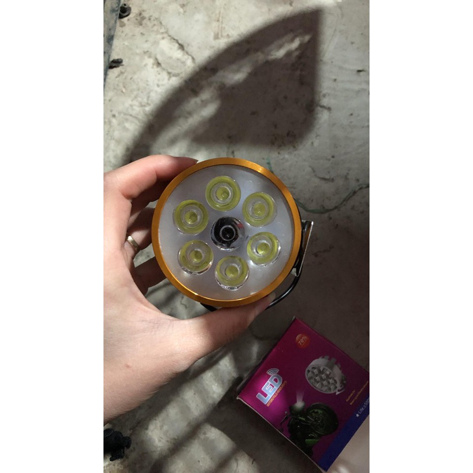 Đèn trợ sáng 6 bóng Led nhôm vàng