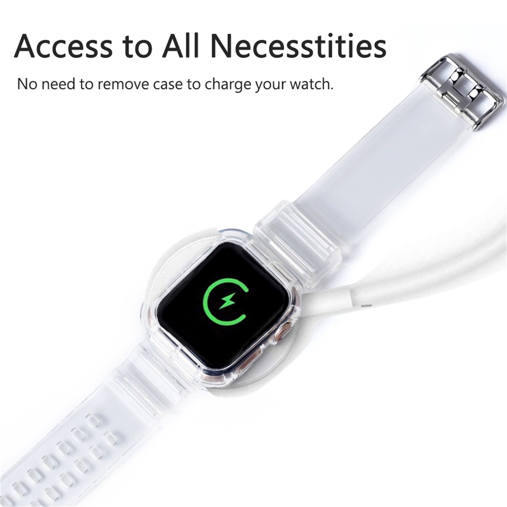 Dây Đeo Bằng Silicone Trong Suốt Cho Đồng Hồ Thông Minh Apple Watch 7 6 SE 5 4 3 2 1 iwatch 38 40 44 42 41 45mm