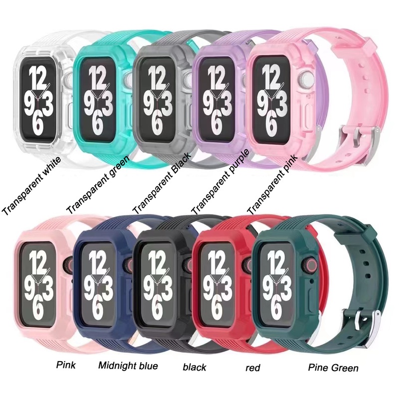 Dây Đeo Bằng Silicone TPU Cho Đồng Hồ Apple Watch 7 6 SE 5 4 3 2 1 40mm 44mm 42MM 41MM 45MM