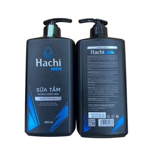 Sữa tắm Hachi Men hương nước hoa BODY WASH 650ml khử mùi làm sạch sâu hương nước hoa nam tính - Sữa tắm nam Chính Hãng