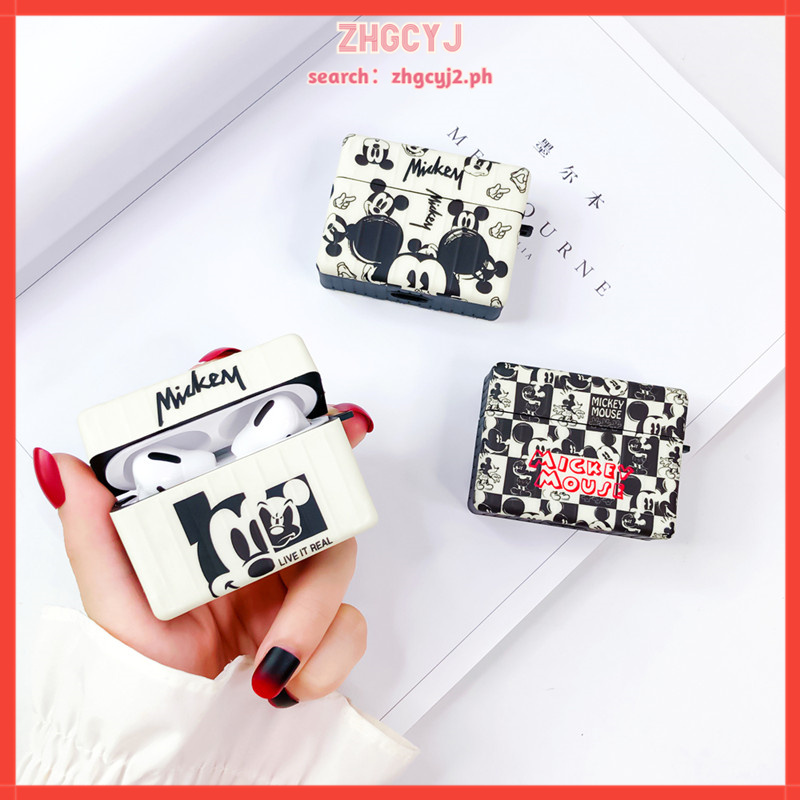 Vỏ silicon IMD đựng hộp sạc tai nghe chống rơi họa tiết truyện tranh Mickey Disney dễ thương thời trang cho AirPods