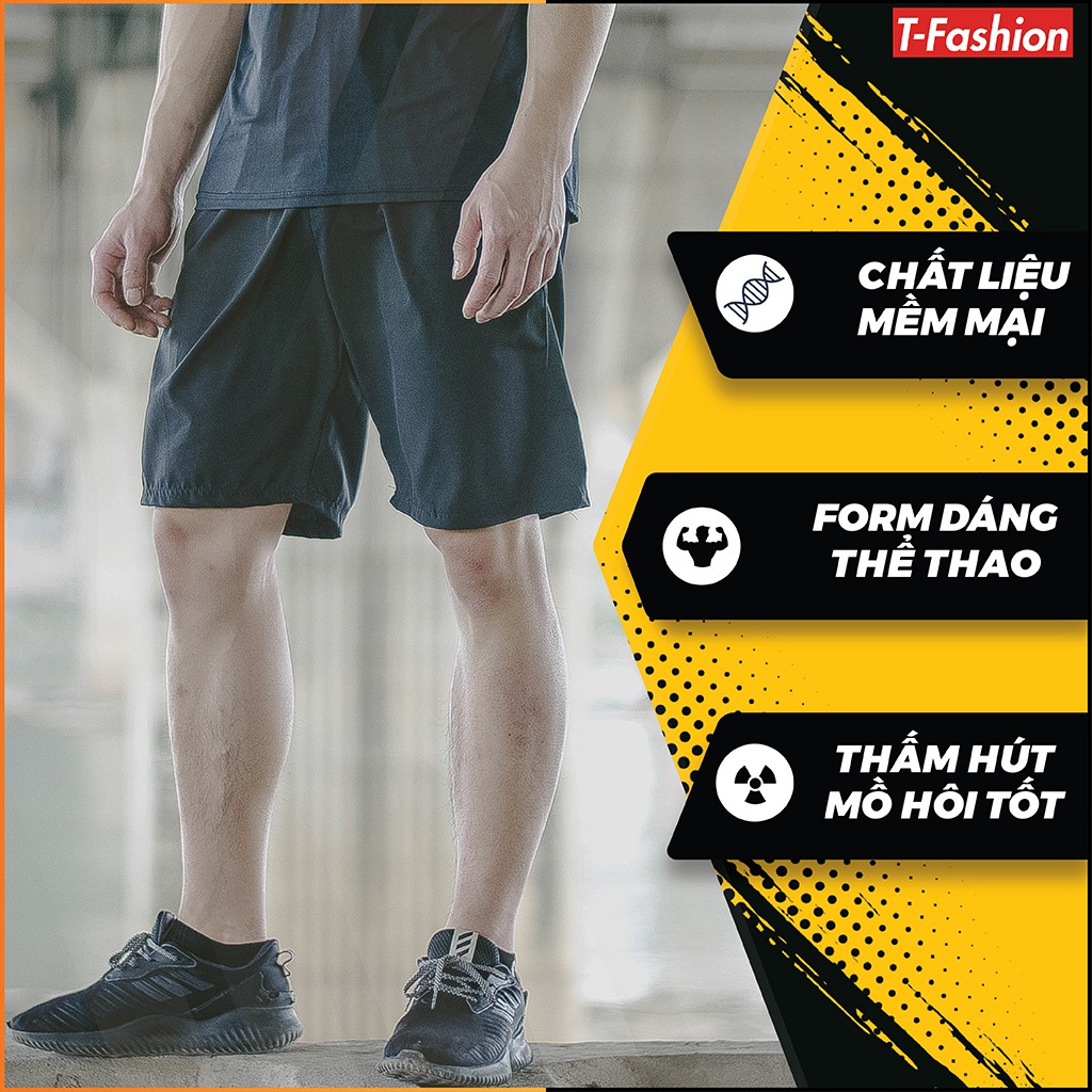 Quần Short Nam, Quần Đùi Thể Thao Chất Liệu Co Dãn Không Bai Không Xù, phù hợp tập gym, cầu lông, bóng đá, hoạt động thể