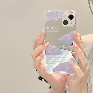 Ốp Điện Thoại Silicon Mềm Tráng Gương Hình Đám Mây Màu Tím Cho iPhone13/13pro/13promax 12/12pro/12promax 11/11pro/11promax X/XS XR XSMAX 7/7Plus 8/8Plus 6/6Plus/6s/6sPlus