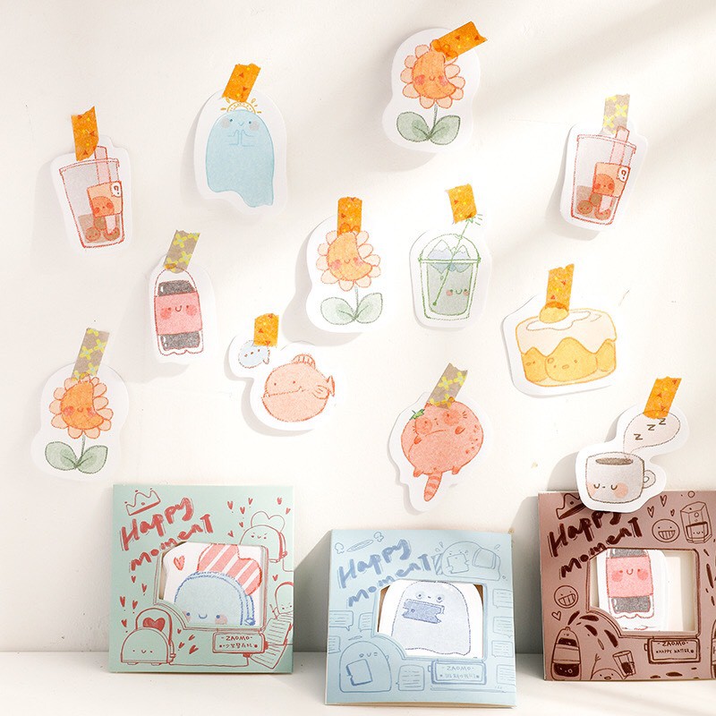 Giấy note hình sticker cute ghi chú trang trí sổ N13 Taro Stationery
