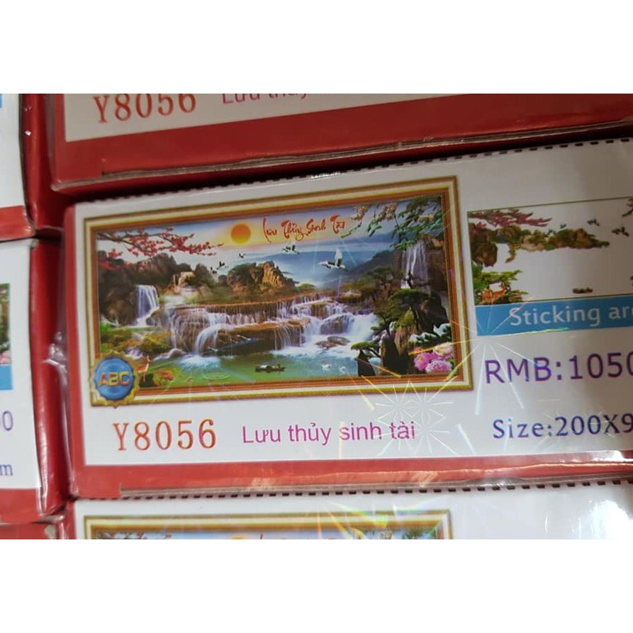 Tranh đính đá phong cảnh Lưu thủy sinh tài Y8054 Y8055 Y8056