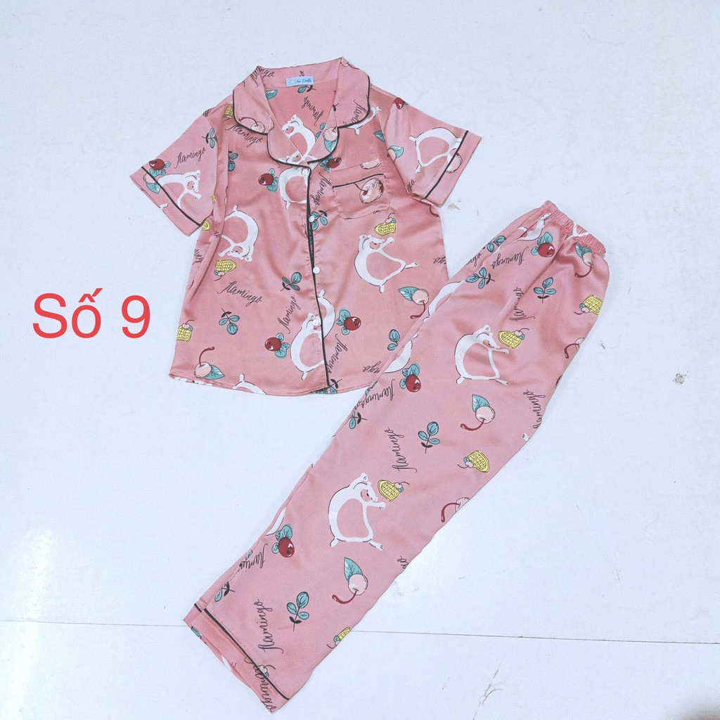 Đồ ngủ Lụa Satin Pijama tay ngắn - quần dài - Nhiều Mẫu | BigBuy360 - bigbuy360.vn