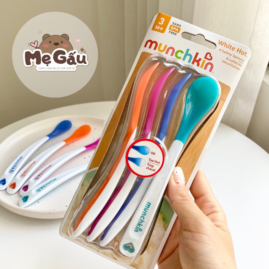 Thìa mềm báo nóng Munchkin cho bé - Bán lẻ giao màu ngẫu nhiên
