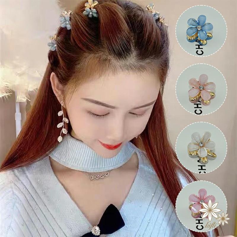 【kifli】Kẹp Tóc Đính Hoa Pha Lê Nhỏ Xinh Xắn Dành Cho Nữ
