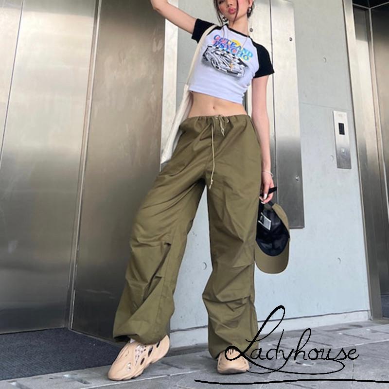 Quần Dài Dáng Rộng Lưng Thun Rút Dây Thời Trang Mùa Xuân Cho Nữ