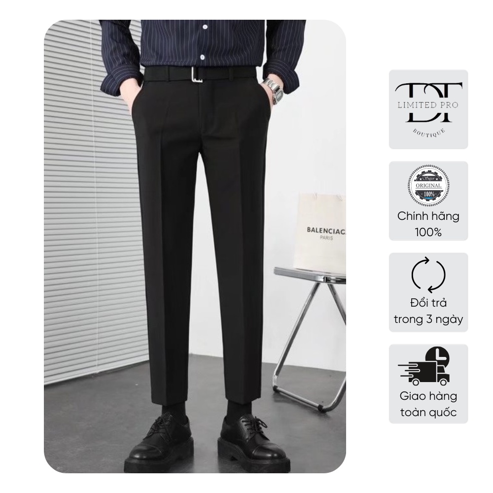Quần âu nam, quần tây nam dáng Baggy chất vải chéo cao cấp co giãn, kiểu dáng sang trọng ,lịch lãm,tặng kèm dây lưng đen