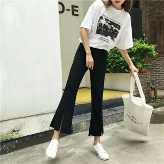 Quần ống loe có xẻ ulzzang