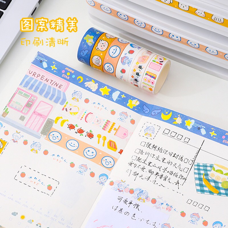 Washi tape trang trí sổ còng, sổ Bullet Journal │ Washi giấy thường │ 1 cuộn 1,5cmx3m │ Xem thêm ở phần MÔ TẢ SẢN PHẨM