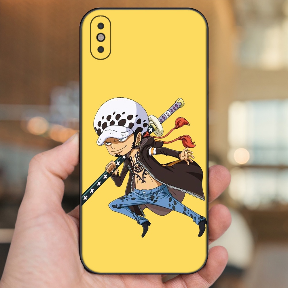 Ốp lưng iPhone Xs Max dẻo đen cạnh vuông in hình Law One Piece